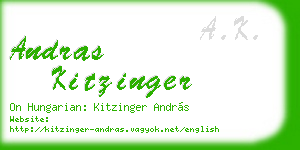 andras kitzinger business card